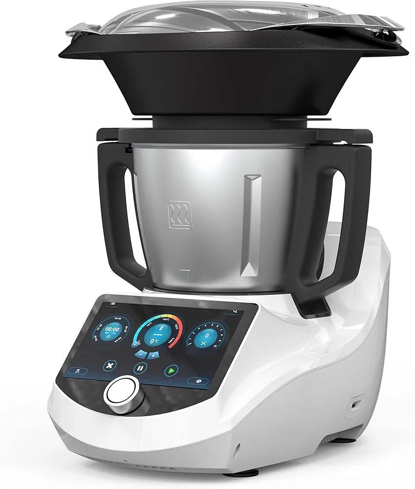 ChefRobot Procesador inteligente de alimentos, multicocina y robot de cocina todo en uno con recetas guiadas, WiFi integrado, autolimpieza, picador, vapor, exprimidor, licuadora, hervir, amasar, pesar