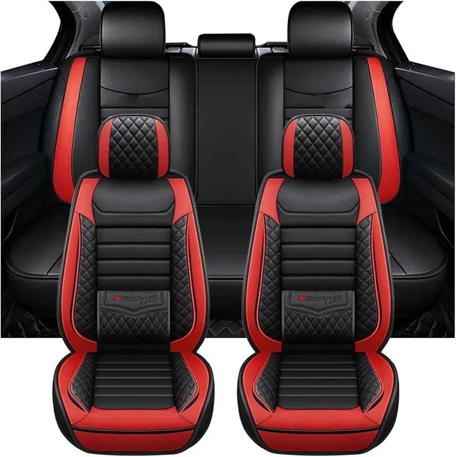 SPLACK Fundas Asiento Coche para Seat para Ibiza Funda para Asiento De Coche Accesorios Interiores Protector De Automóvil para Mujer Protectores Asiento(5 PCS Red)