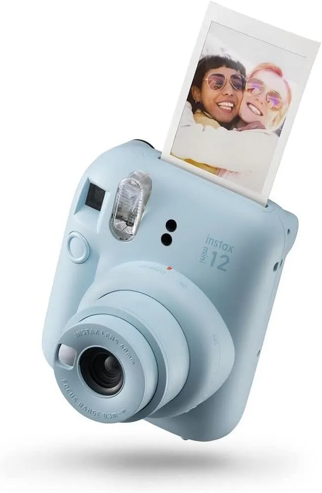 Instax Mini 12 Cámara instantánea, con autoexposición y Lente selfi incluida, Pastel Blue