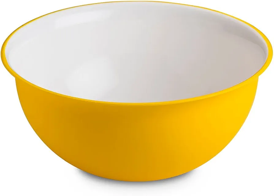 Omada - Cuenco para sopa/ensalada in Microban Antibacteriano, Capacidad 1,7 L, 20 cm Blanco y Amarillo