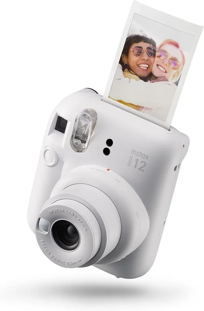 Instax Mini 12 Cámara instantánea, con autoexposición y Lente selfi incluida, Clay White