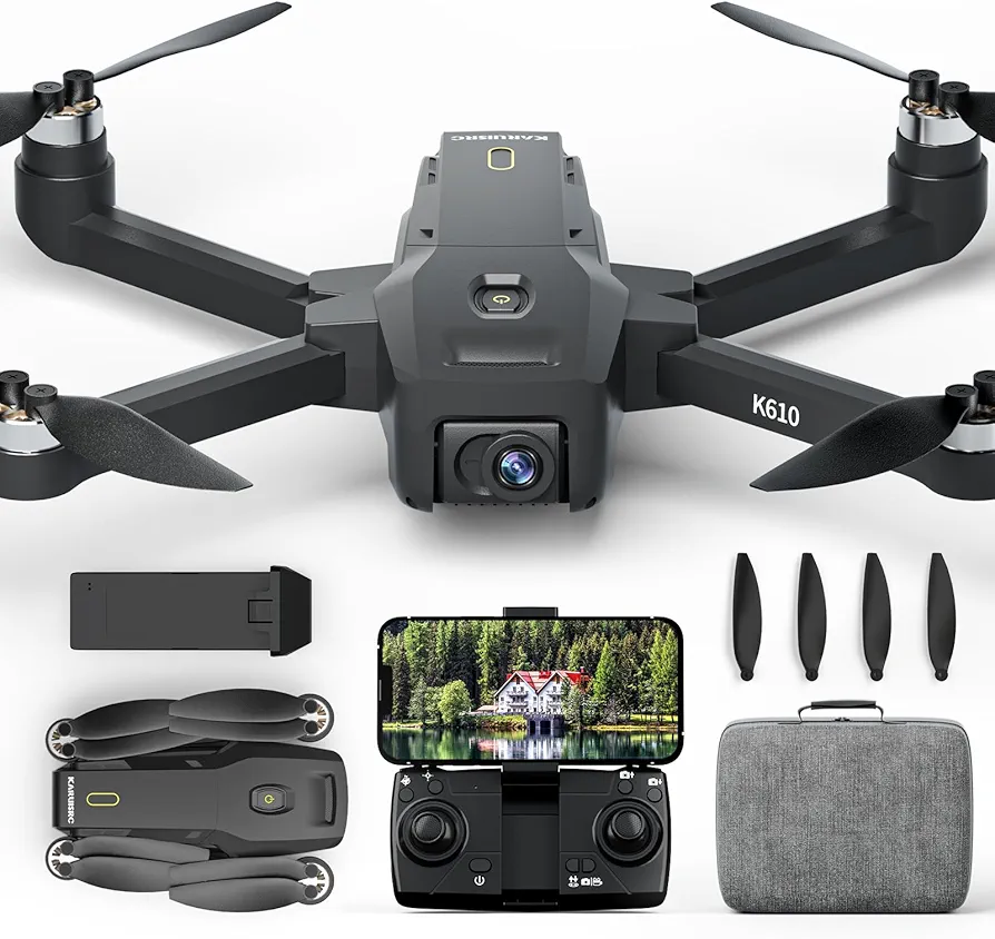 GPS Drone con cámara 4K UHD para Principiantes, GPS FPV Dron con Smart Return Home, Transmisión 5G con Video APP, Drones con Motor sin Escobillas, Follow Me, Plegable RC Quadcopter para Adultos, 249g