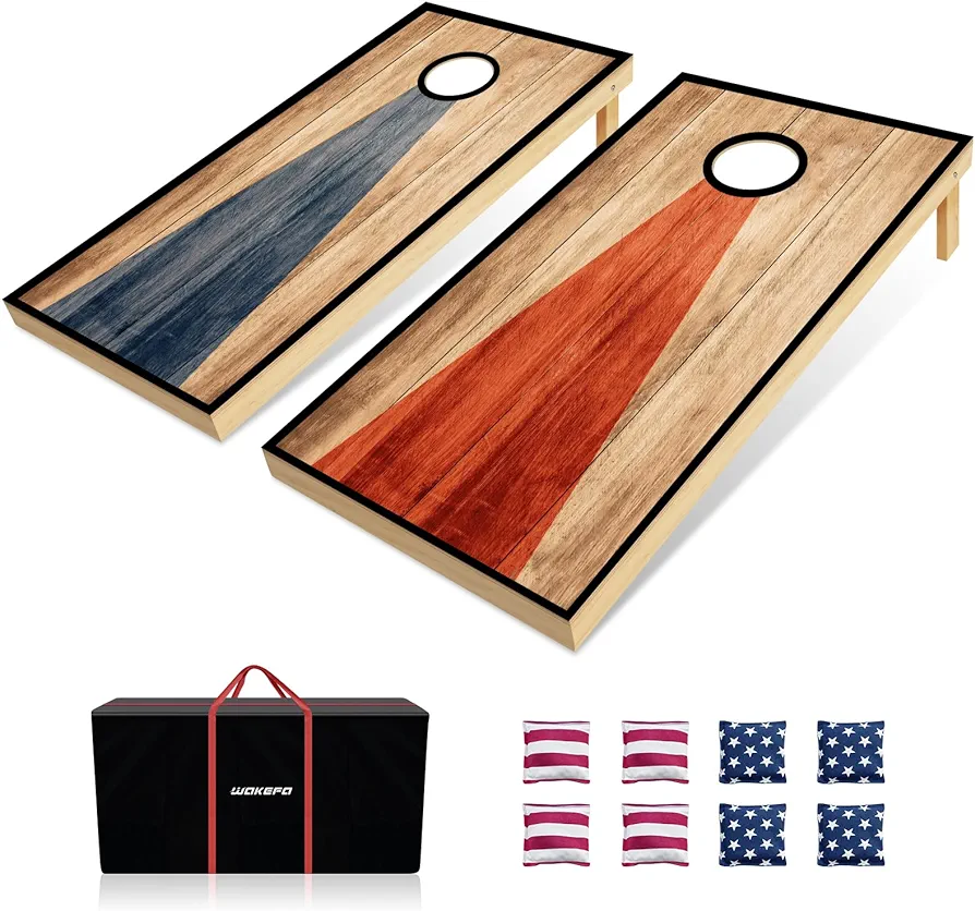 Juego de tablas de cornhole de madera, 8 bolsas de maíz y marcador de maíz, para adultos y familia