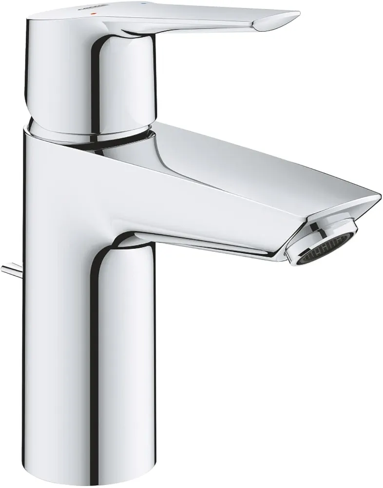 Grohe Start QuickFix- Grifo de lavabo monomando S (vaciador automático, menor consumo de agua, instalación rápida, altura 165 mm), cromo, 24209002