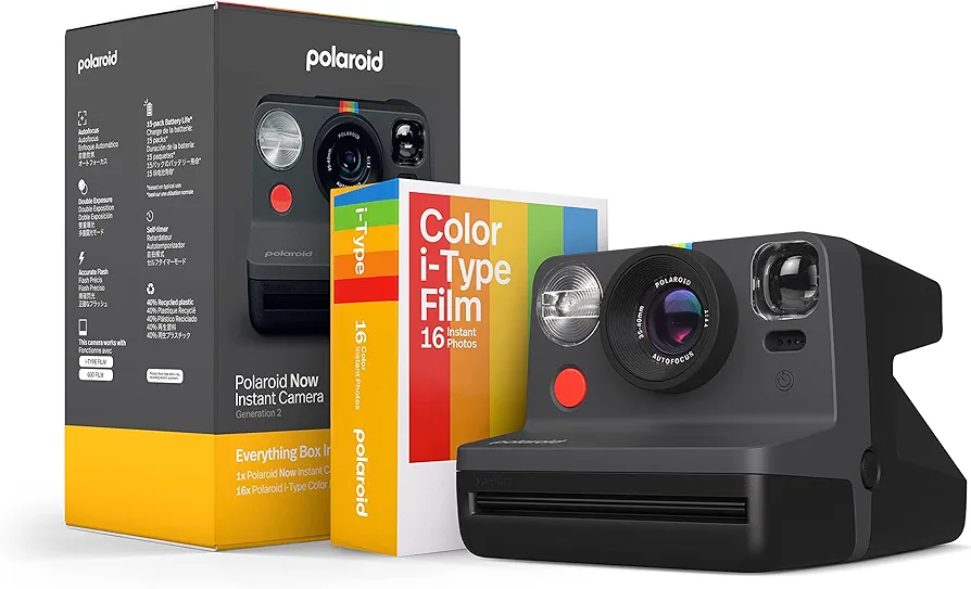 Polaroid Everything Box Now Gen 2 Camara Instantánea, Negro, Cámara y película