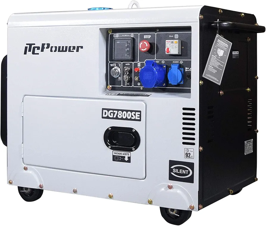 ITCPower ITC Power IT-DG7800SE - Generador Diésel insonorizado (6300 W, 230 V)