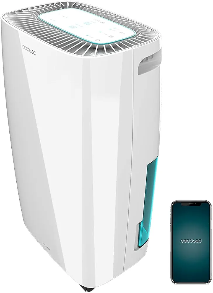 Cecotec Deshumidificador Big Dry 4000 Expert Connected. Control Wifi, 10L/día, Depósito extraíble 2,5L, Cobertura 105m3/h, Gas R290, Silencioso, Humedad 40% a 80%, Pantalla LED, Apagado Automático