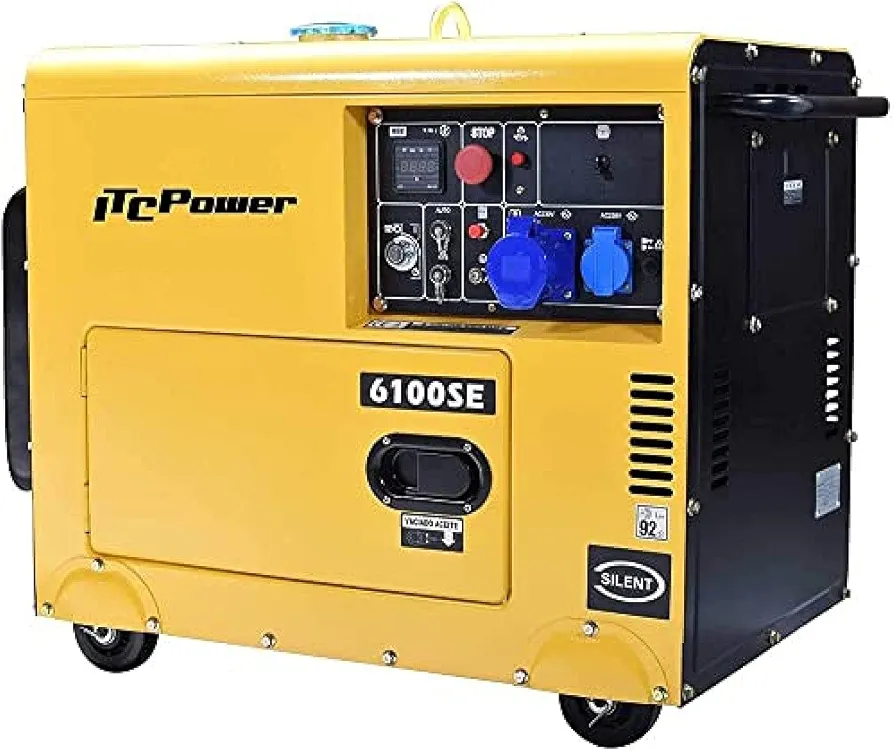 ITC Power NT-6100SE - Generador Diésel (monofásico, 12 L), color amarillo