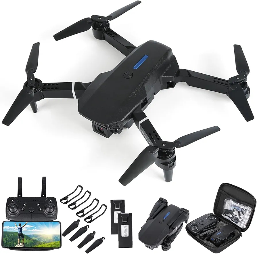 Weinsamkeit Drones con Camara 4K, WiFi FPV RC Quadcopter para Principiantes, Modo sin Cabeza, Altitud Hold, Ajuste de Velocidad,3D Flip,Modo Órbita, Mini Drone con 2 Baterías para Niños, Principiantes