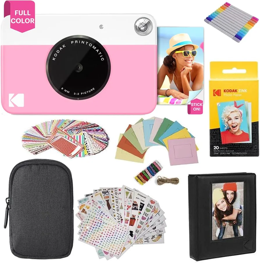 KODAK Printomatic - Paquete de Regalo para cámara instantánea (20 Hojas), Color Rosa