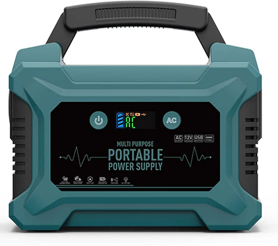 Generador De Energía Portátil, Generador Solar De Onda Sinusoidal Pura De 222Wh, Con Salida DC/CA/USB, Luz LED, Para Emergencias Al Aire Libre