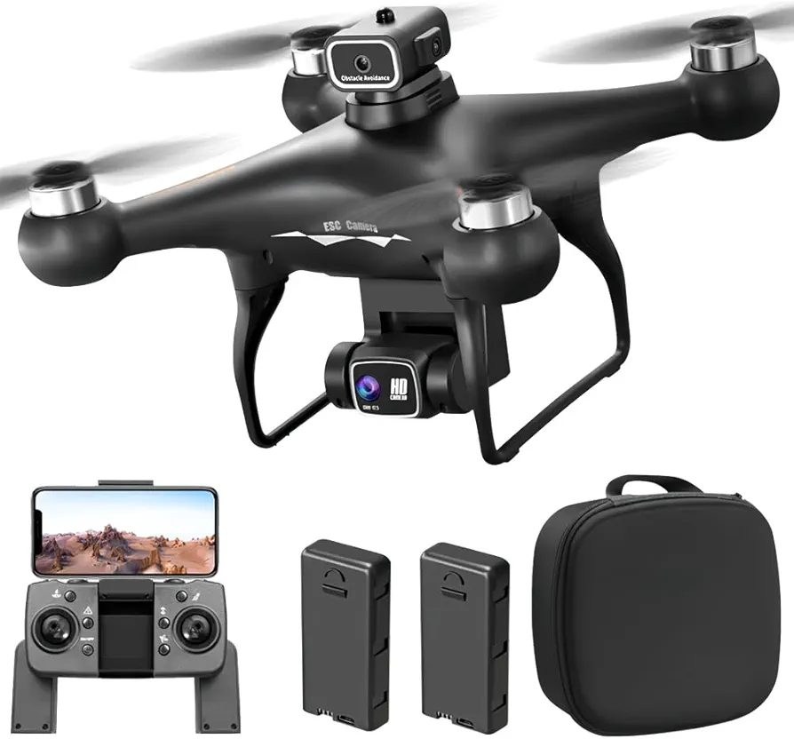 3T6B Dron con 2 Cámaras HD Ajustable, Motor sin Escobillas, 360° Evitar Obstáculos, 50X Zoom, Altitude Hold, Modo sin Cabeza, Adecuado para Principiantes y niños/adultos,Regalos para fiestas