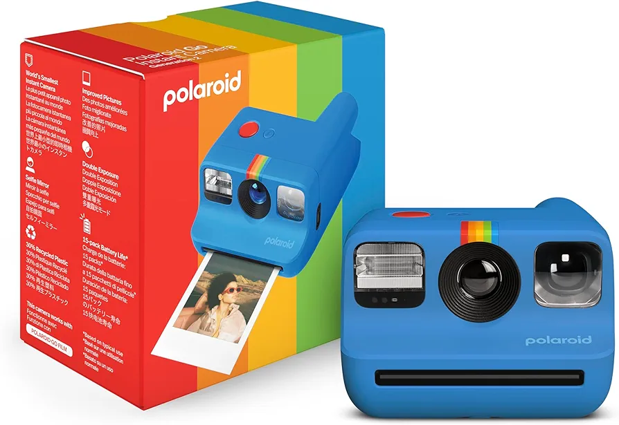 Polaroid Go Generation 2 - Cámara de película instantánea - Azul (9147) - Solo Compatible con Go Film, Sólo cámara