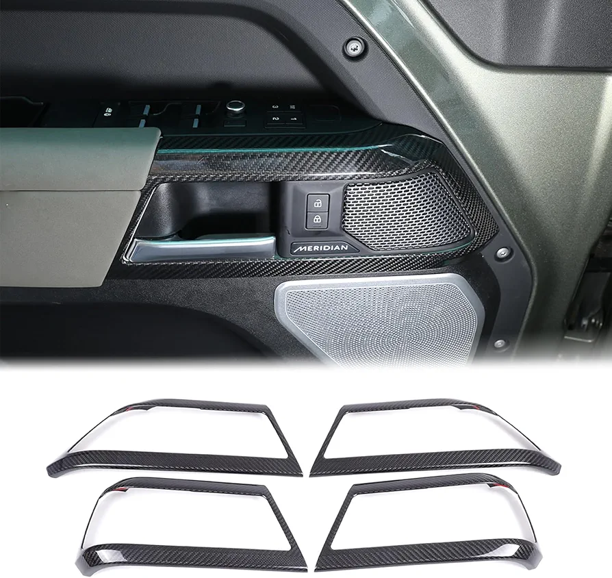 DIYUCAR Cubierta adhesiva para manija de puerta interior de coche LR Defender 90 110 130 2020-2023, accesorios para automóvil (para Defender 110, 4 piezas)