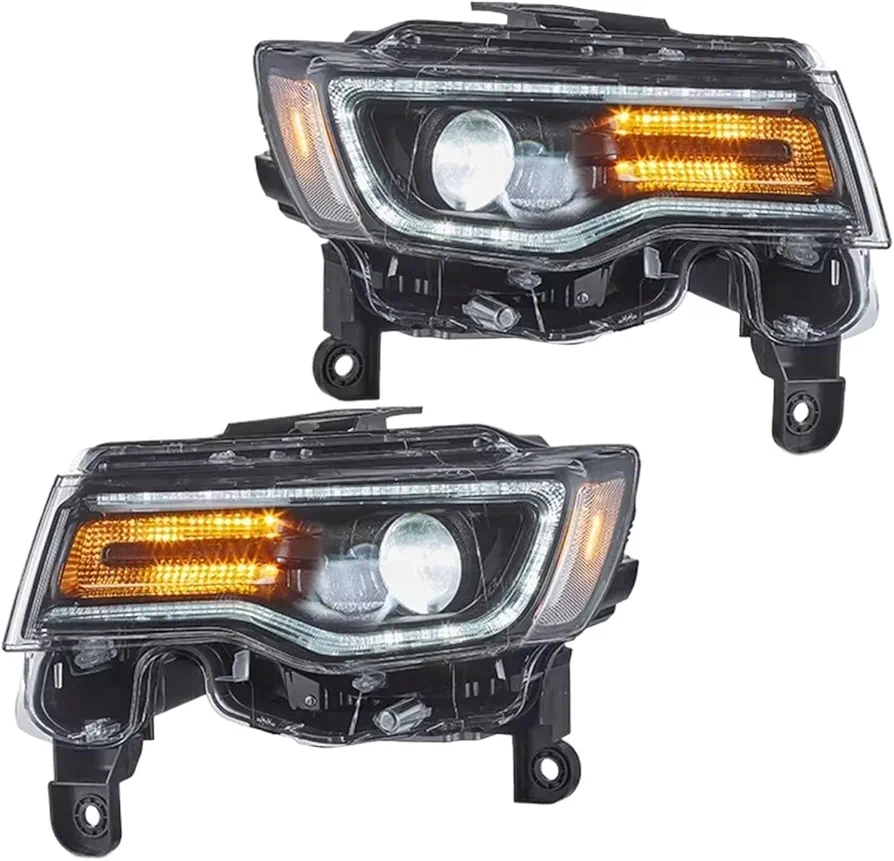 Faros Delanteros para Jeep para Grand para Cherokee 2014-2022 Accesorios para Faros Delanteros LED Conjunto De Faros Delanteros LED DRL Modificados Luces De Automóvil Faros Principales Coche