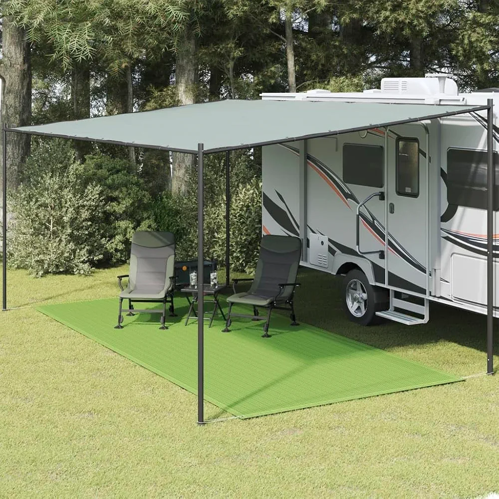 Lauuoeriau Accesorios para tienda de campaña, recreación al aire libre, camping y senderismo, alfombra verde claro, 250 x 600 cm, polietileno de alta densidad