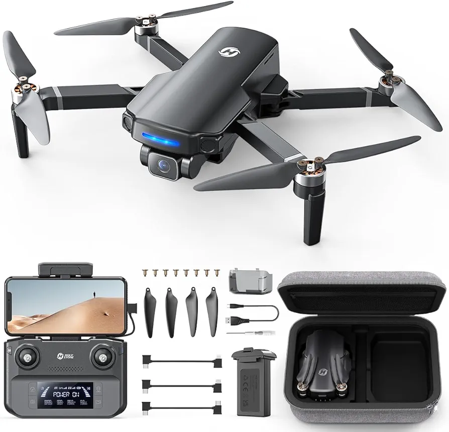 Holy Stone HS360S GPS Drone con cámara 4K UHD para Adultos Principiantes, FPV RC Quadcopter Plegable con Rango de Control 3KM, Motor sin Escobillas, Follow Me, Smart Return Home, Transmisión 5G, 249g