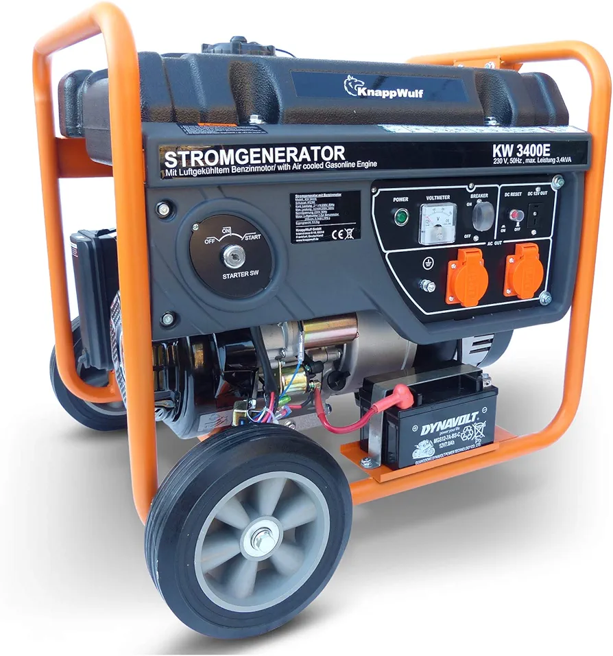 KnappWulf Generador de corriente KW3400 con arranque eléctrico, 230 V, 1 fase