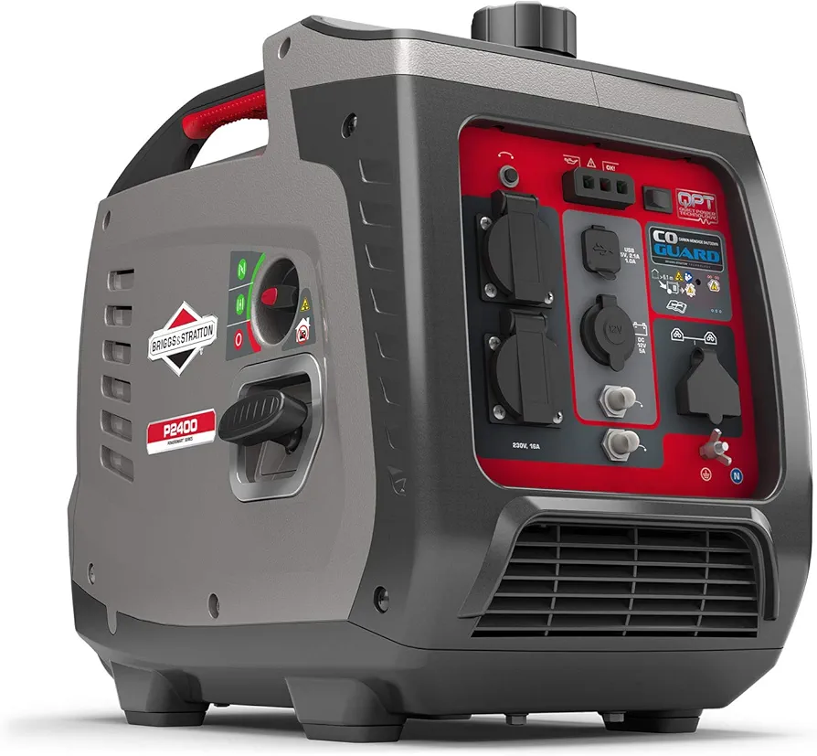 Briggs & Stratton Generador Portátil Inverter PowerSmart Series P2400, 2400 Watt/1800 Watt es Potencia Limpia, Ultra silencioso y Ligero, W