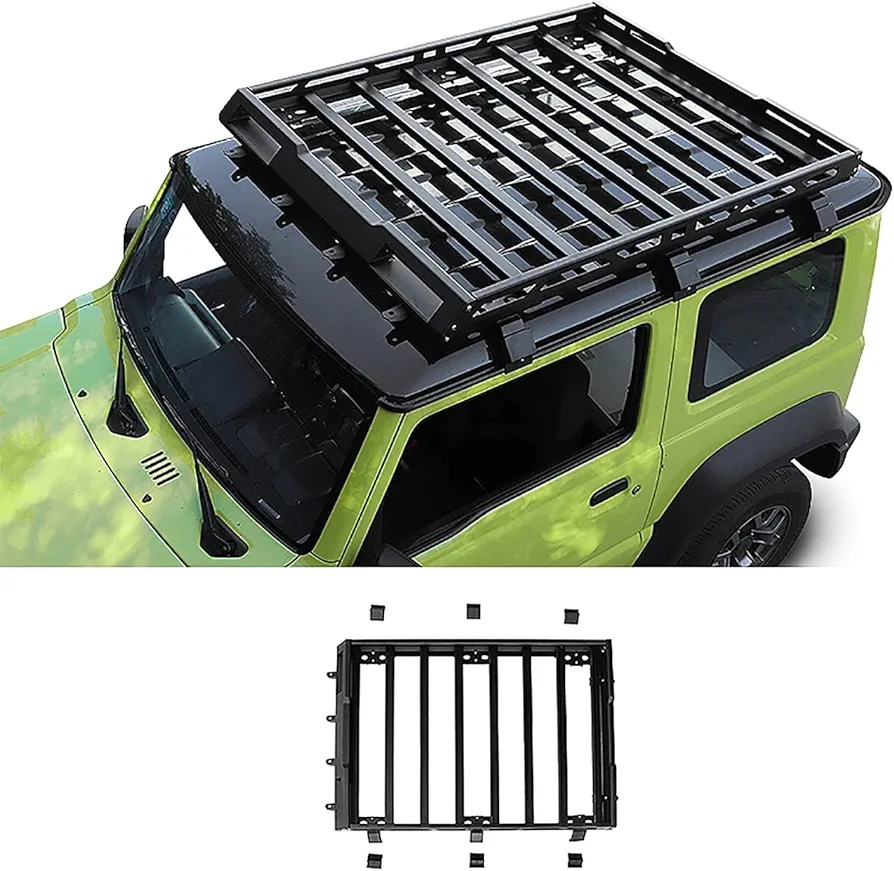 HEYCE Accesorios para Techo de Coche, portaequipajes para Suzuki Jimny 2019 2020, Bastidores de Almacenamiento de Aluminio Portaequipajes Portaequipajes de Transporte Accesorios para automóviles