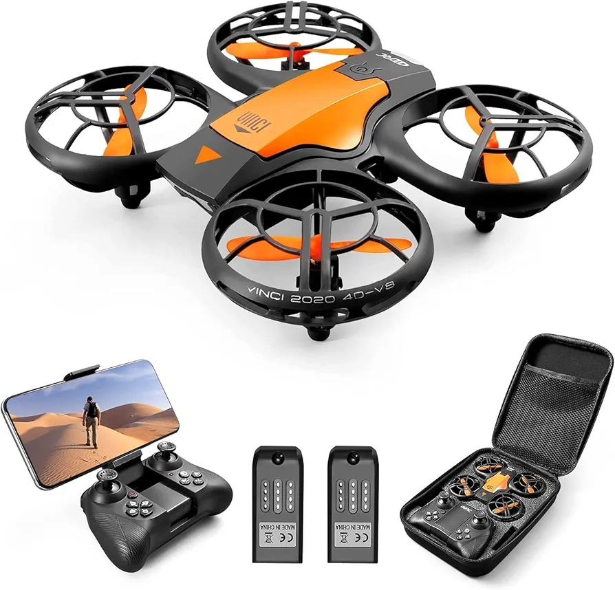 4DRC V8 Drone con Cámara HD, Mini Drone para Niños Adolescentes y Principiantes, Despegue y Aterrizaje con Una Tecla, Control de Gestos, Trayectoria de Vuelo, Vuelo Circular