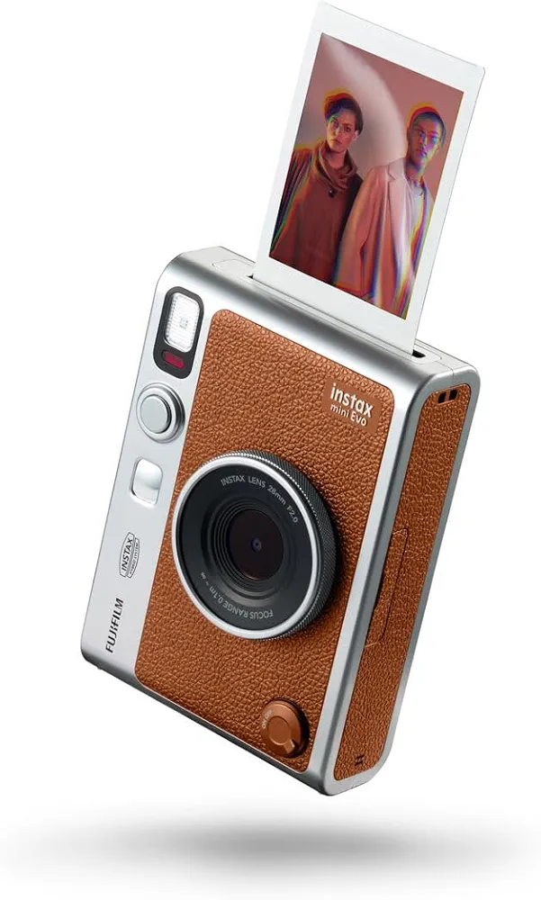 instax Mini EVO marrón. Cámara e Impresora con Pantalla LCD de 2,7 Pulgadas, 10 Efectos de Lente y 10 Efectos de película