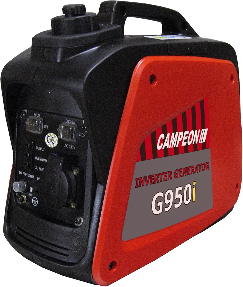 Campeón G-950i - Generador con bajo consumo de combustible, a gasolina, Rojo, Negro.