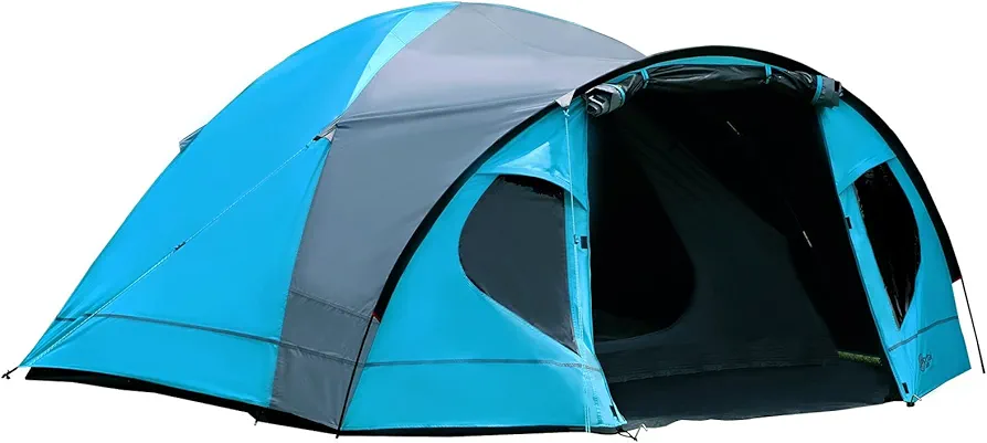 Portal Tienda de campaña de 3 a 4 perosones para camping, impermeable, 4000 mm, con toldo, tienda de campaña familiar, para camping, viajes, trekking y jardín