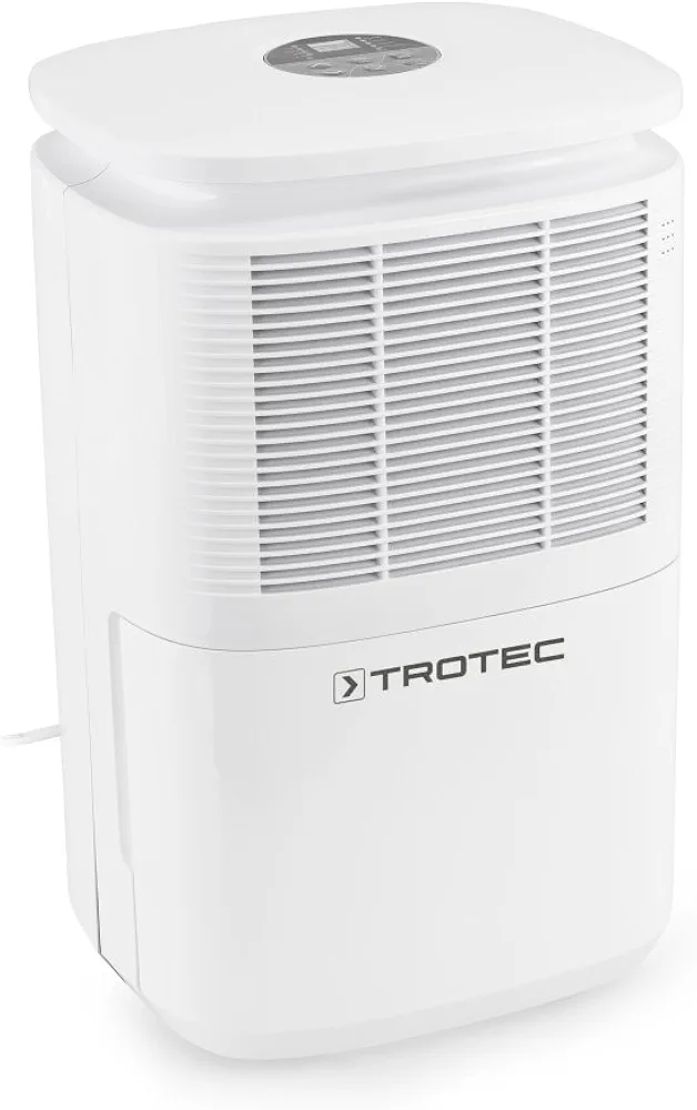 TROTEC Deshumidificador TTK 30 E, 12L / día, LED de 3 Colores, Función Secado de Ropa, Depósito1,9 L, Portátil, Silencioso, Auto-Apagado, Temporizador, Higrostato