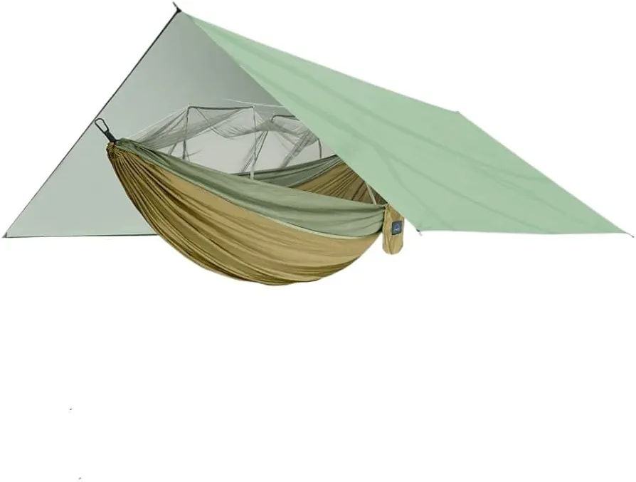 Hamaca PortáTil Hamaca con mosquitera for Exteriores, Juego de Tienda con Dosel antimosquitos, sombrilla portátil Impermeable for Acampar al Aire Libre Hamaca Al Aire Libre(Yellow,L)