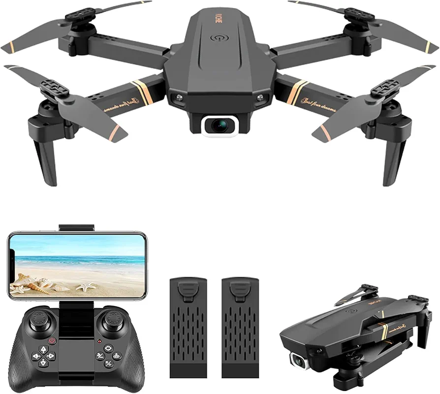 4DRC Drone Plegable con Cámara 1080P HD, Dron WiFi FPV por Control Remoto, Altitud Hold, Un botón de despegue/Aterrizaje, Quadcopter Helicóptero con Headless Modo, 3D Flip, Modo Órbita, 2baterías