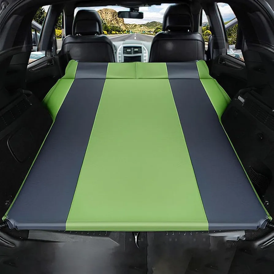 LeiBaOF Cama Inflable para Mitsubishi Eclipse Eclipse Cross Every EVO 10 Fuso,colchón de Aire de Viaje,cojín para Acampar al Aire Libre,portátil Plegable,B-Green