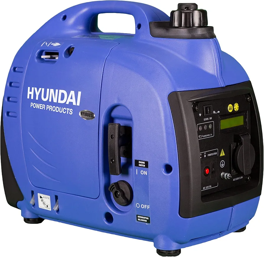 HYUNDAI HY-HY1000SI-PRO Generador Gasolina Inverter, Azul Y Negro, Mediano