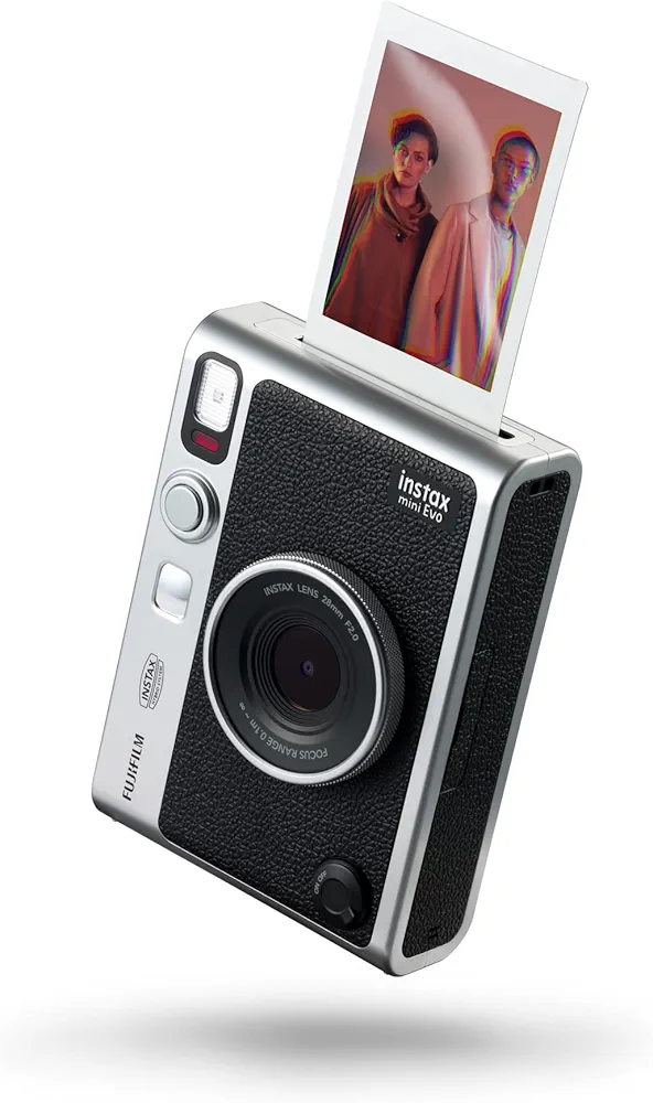 instax Mini EVO Black-C. Cámara e Impresora con Pantalla LCD de 2,7 Pulgadas, 10 Efectos de Lente y 10 Efectos de película