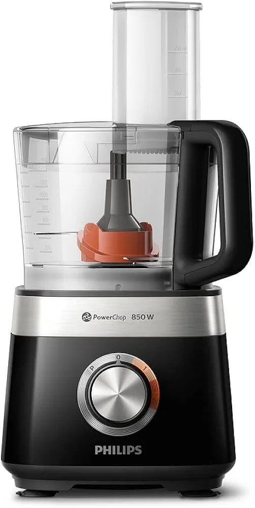 Philips Robot de Cocina Compacto y Licuadora - 850W, 31 Funciones, Jarra 2.1L, PowerChop, Cuchilla de Acero Inoxidable (HR7530/10)