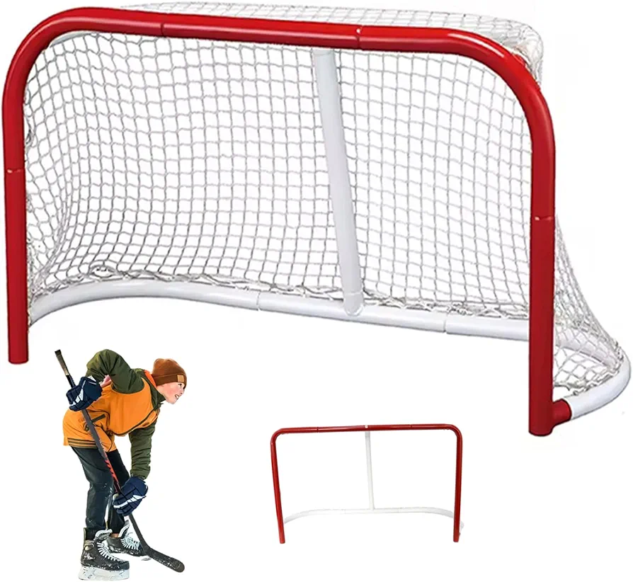 Neta de Hockey, de Hockey Resistente de 32.3x20.1x15 Pulgadas con Barra de Acero, fácil ensamblar Las Redes portátiles de Hockey portátiles al Aire Libre para Eventos Deportivos, Campos Deportivo