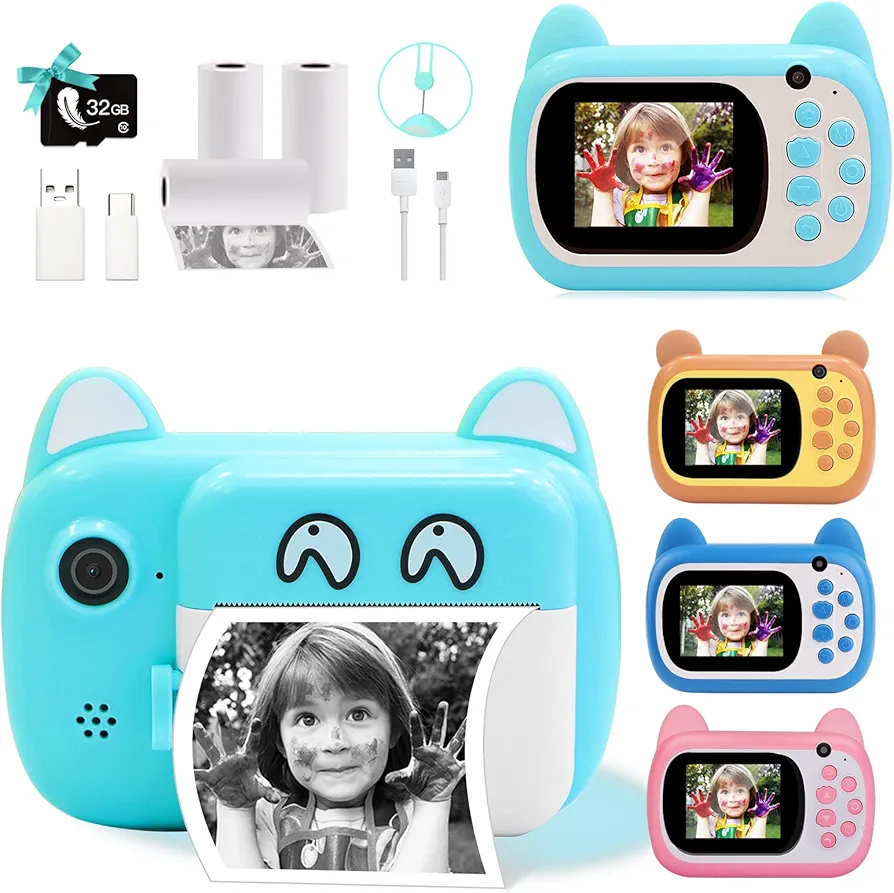 TOYOGO Cámara de Fotos instantánea Digital, Pantalla LCD de 6,1 cm, para niños con Zoom de 6X, Lente Doble de 24 megapíxeles y grabadora de vídeo 1080 P, para niños (Verde)