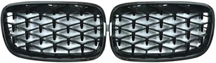 Reemplazo de parachoques de rejilla delantera de diamante for automóvil compatible con BMW X5 X6 E70 E71 2008 2013 ABS plástico plateado brillante negro accesorios(Gloss Black)