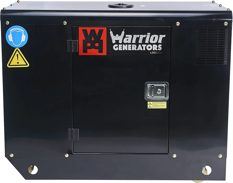 Generador diesel 12,5 KVA Monofásico y trifásico Autonomía 24H Depósito 50L Protección AVR Puerto ATS Ruedas WARRIOR