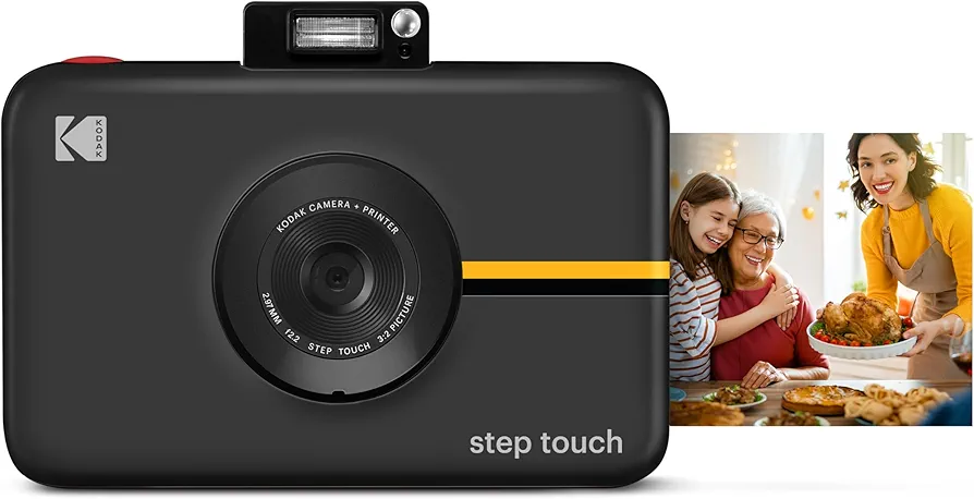 KODAK Step Touch | Cámara digital de 13 MP e impresora instantánea con pantalla de 3,5", vídeo de alta definición, zoom óptico de 10x, suite de edición, Bluetooth y tinta cero ZINK. | Negro