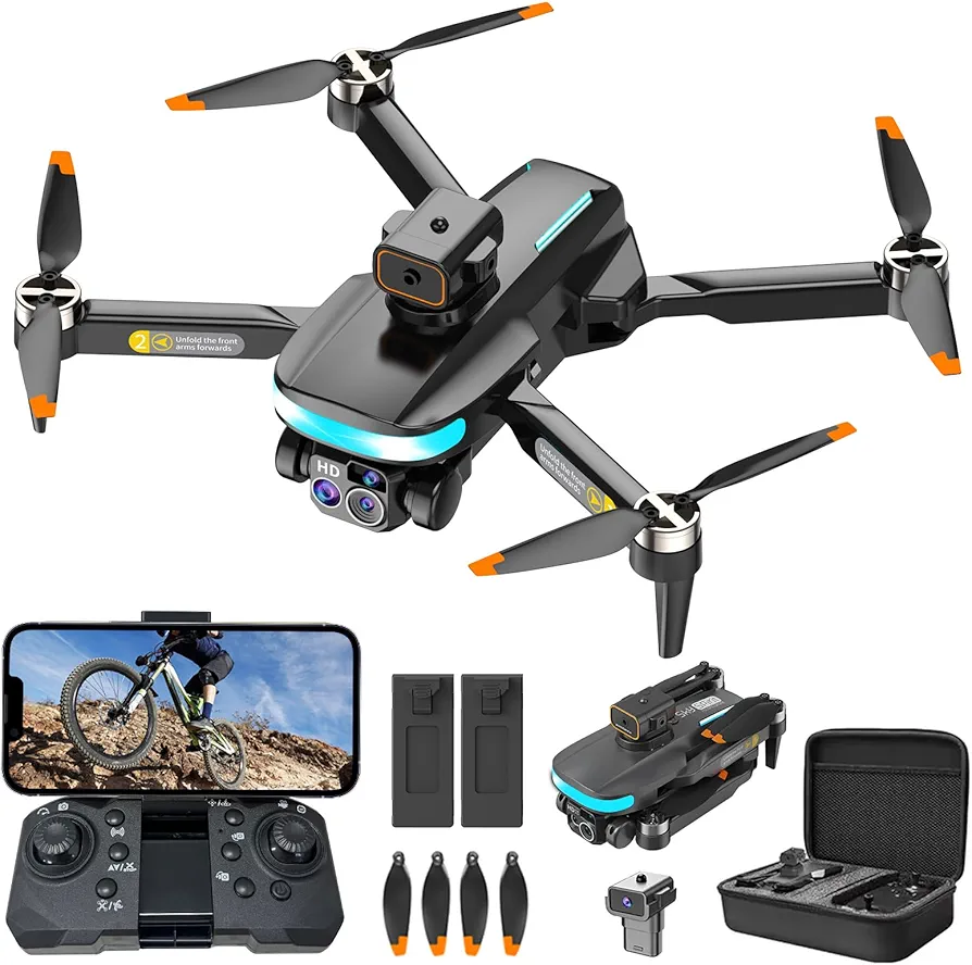 OBEST Mini Dron con Cámara 4K, RC Plegable WIFI Drone, 2 Baterías, 360° Evitar Obstáculos,Retorno Automático, Modo sin Cabeza, RC Quadcopter,Juguetes y Regalos para Niños y Adultos