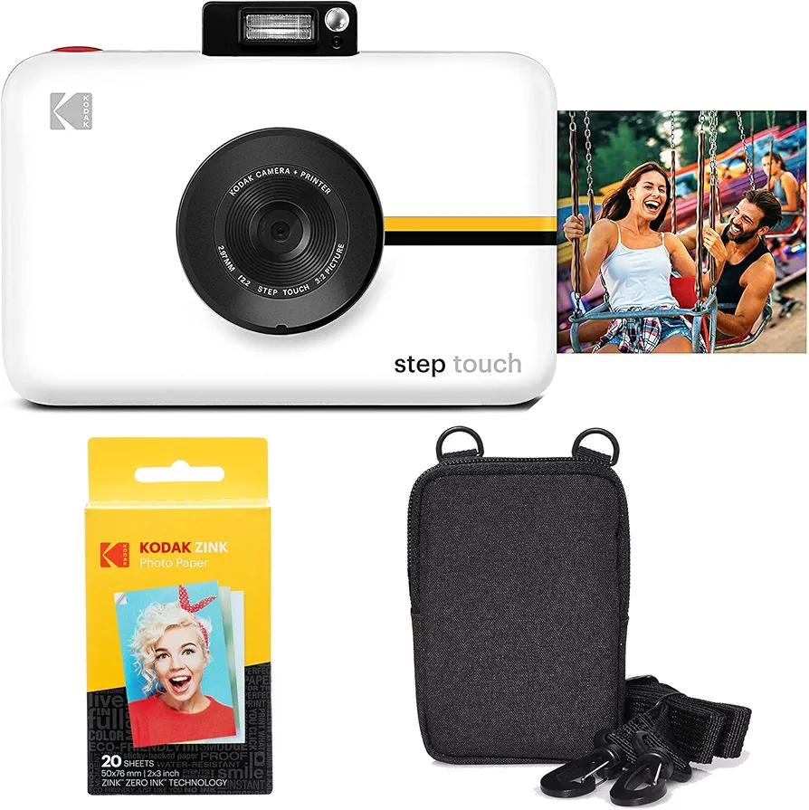 KODAK Step Touch Cámara Digital de 13 MP e Impresora instantánea con Pantalla de 3,5" (Blanco) Kit de Viaje